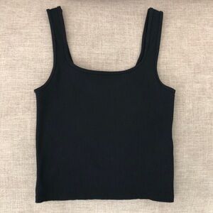 Abercrombie & Fitch Ribbed Crop Top Cropped Tank Black Stretchy Small